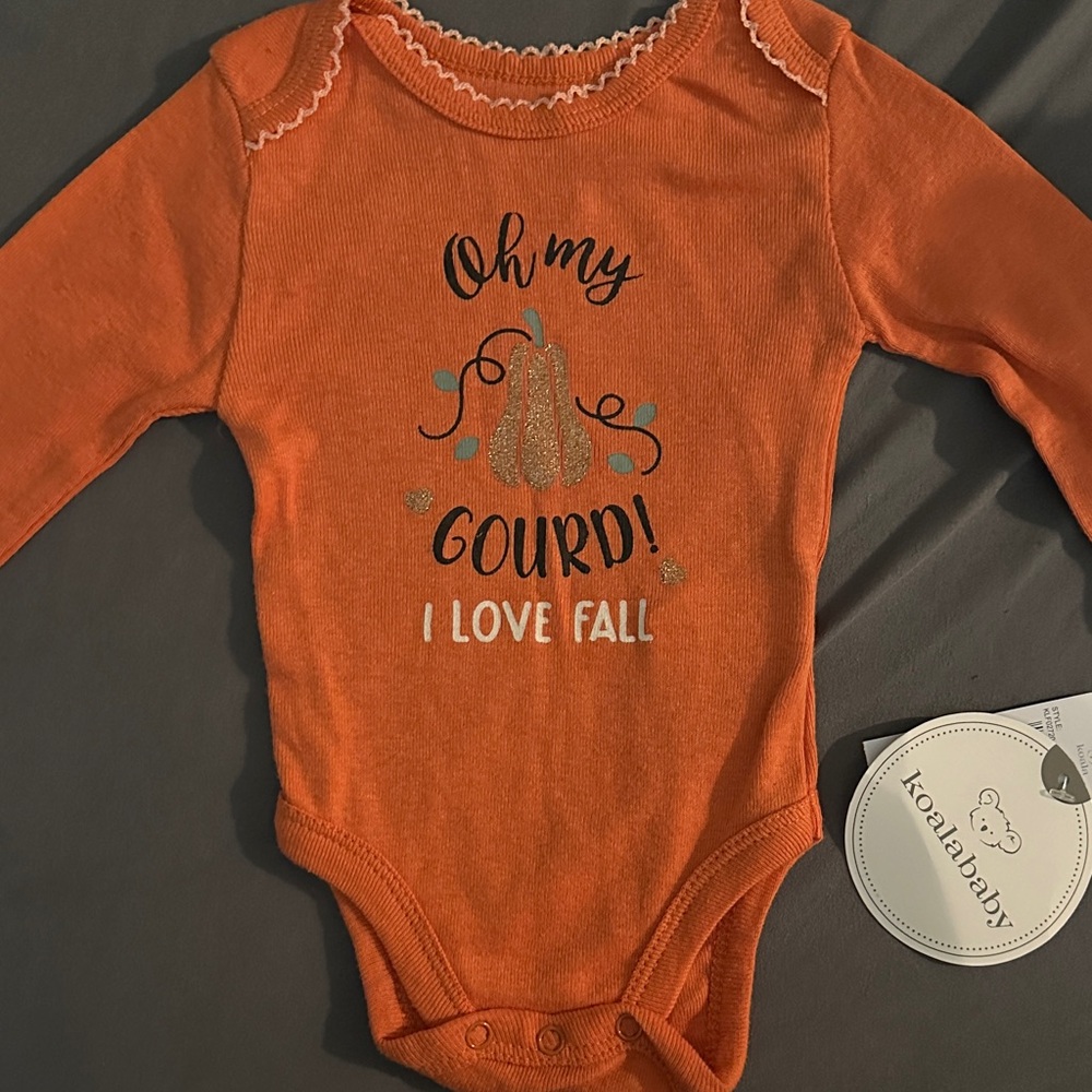 New! Fall- Orange Baby Bodysuit - Oh My Gourd!